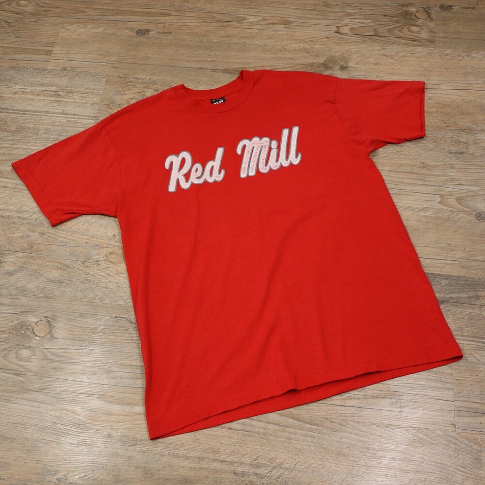 Vintage 90s Red Mill T Shirt XL Red Fruit Of The Loom BEST Single Stitch Made US